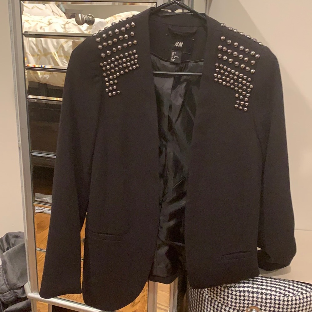 Women’s black blazer with studs